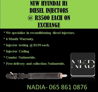 New Hyundai H1 Diesel Injectors For Sale On Exchange Or To Recon With Warranty