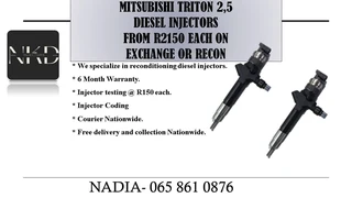 Mitsubishi Triton 2.5 Diesel Injectors For Sale On Exchange Or To Recon With Warranty