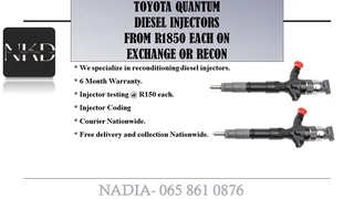 Toyota Quantum Diesel Injectors For Sale On Exchange Or To Recon