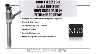 Ford Everest (3.0/bt50) Diesel Injectors For Sale On Exchange Or To Recon With Warranty