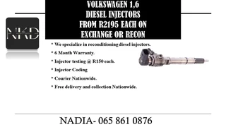 Volkswagen 1.6 Diesel Injectors For Sale On Exchange Or To Recon With Warranty