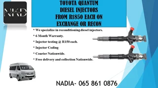 Toyota Quantum Diesel Injectors For Sale Or To Recon