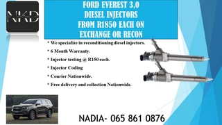 Ford Everest (3,0/bt50) Diesel Injectors For Sale On Exchange Or To Recon With Warranty