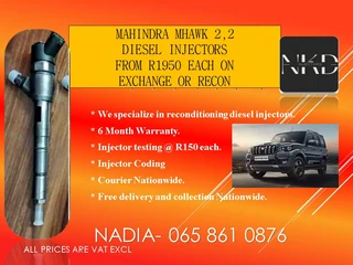 Mahindra Mhawk Diesel Injectors For Sale Or Recon