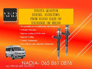 Toyota Quantum Diesel Injectors For Sale Or Recon