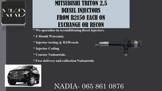 Mitsubishi Triton 2.5 Diesel Injectors For Sale On Exchange Or To Recon With Warranty