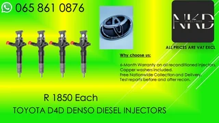 Toyota D4d Diesel Injectors For Sale On Exchange Or Recon With 6 Months Warranty On Each