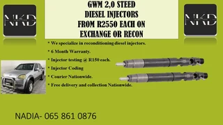 GWM 2.0 STEED DIESEL INJECTORS FOR SALE ON EXCHANGE OR TO RECON