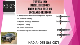 Toyota 1kd Diesel Injectors For Sale Or To Recon