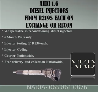 Audi 1.6 Diesel Injectors For Sale Or To Recon