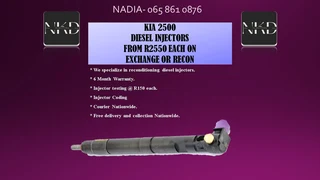 Kia 2500 Diesel Injectors For Sale Or To Recon