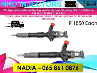 Toyota Hilux Diesel Injectors For Slae On Exchaneg With 6 Months Warranty