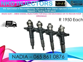 Isuzu Ajk1 - Dmax - Dteq Diesel Injectors For Sale On Exchange Or To Recon With Warranty
