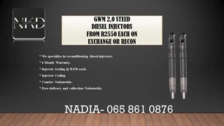 Gwm 2.0 Steed Diesel Injectors For Sale On Exchange Or To Recon With Warranty