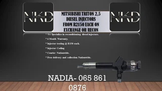 Mitsubishi Triton 2.5 Diesel Injectors For Sale On Exchange Or To Recon With Warranty