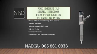 FORD EVEREST (3.0/BT50) DIESEL INJECTORS FOR SALE OR TO RECON