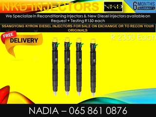 Ssangyong Kyron Diesel Injectors For Sale On Exchange Or To Recon With Warranty