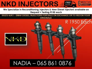 Isuzu 4jk1 - Dmax - Dteq Diesel Injectors For Sale On Exchange Or To Recon With Warranty