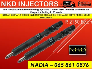 Nissan Micra 1.5 Diesel Injectors For Sale Or Exchange Or To Recon With Warranty