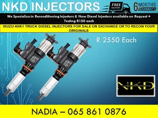 Isuzu 4hk1 Diesel Injectors For Sale On Exchange Or To Recon With 6 Months Warranty