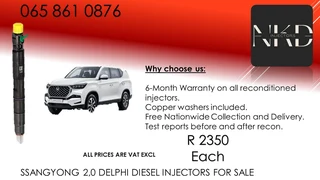 Ssangyong 2.0 Diesel Injectors For Sale On Exchange With 6 Months Warranty