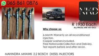 Mahindra Mhawk 2.2 Diesel Injectors For Sale On Exchange Or To Recon With Warranty