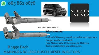 Mahindra Bolero Diesel Injectors For Sale On Exchange Or To Recon With Warranty