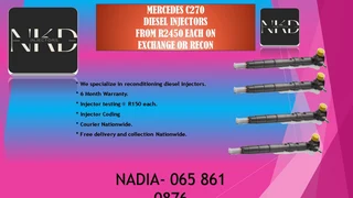 MERCEDES C270 DIESEL INJECTORS FOR SALE O EXCHANGE WITH 6 MONTHS WARRANTY