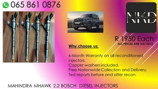 Mahindra Mhawk 2.2 Diesel Injectors For Sale On Exchange Or To Recon With Warranty