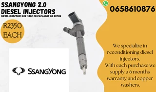Ssangyong 2.0 Diesel Injectors For Sal On Exchange With 6 Months Warranty