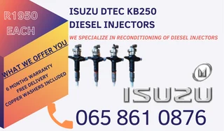 Isuzu Dteq Kb250 Diesel Injectors For Sale On Exchange Or To Recon With 6 Months Warranty.