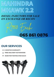 Mahindra Mhawk diesel injectors for sale on exchange or to recon with a 6 months warranty