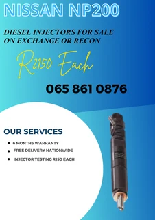 Nissan NP200 diesel injectors for sale we sell on exchange or recon your own