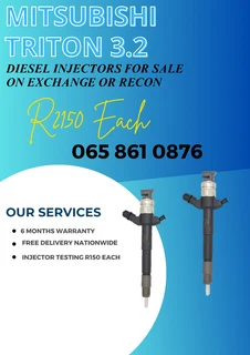 Mitsubishi Triton diesel injectors for sale on exchange or to recon free delivery Nationwide