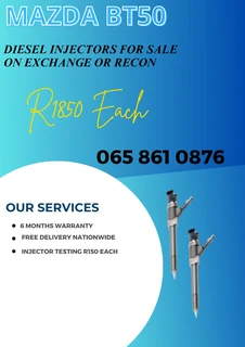 Mazda BT50 diesel injectors for sale on exchange or to recon 6 months warranty