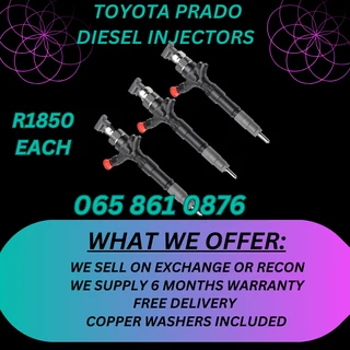 Toyota Prado diesel injectors for sale on exchange or we recon your own