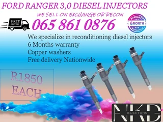 Ford Ranger 3.0 diesel injectors for sale on immediate exchange or to recon