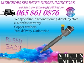 Mercedes Sprinter reconditioned diesel injectors for sale on immdediate exchnage