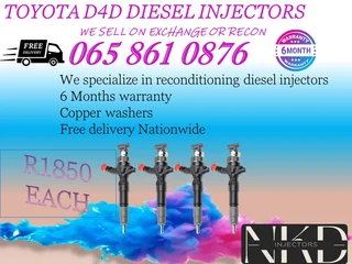 Toyota D4D diesel injectors for sale on exchange or to recon