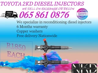 Toyota 2kd diesel injectors for sale we sell on exchange or recon