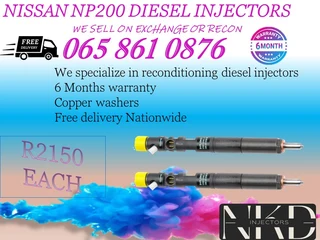 Nissan NP200 Diesel injectors for sale on immediate exchange or to recon