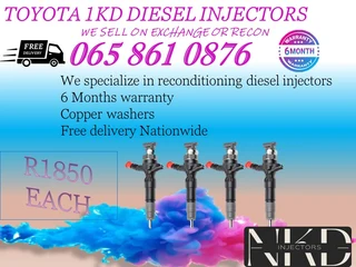 Toyota 1kd common rail diesel injectors for salee on exchang