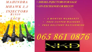 Mahindra Mhawk diesel injectors for sale on exchange or to recon with 6 months warranty