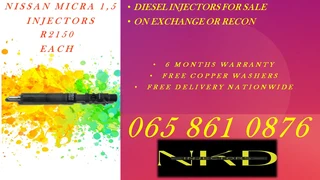 Nissan Micra diesel injectors for sale on exchange or to recon with 6 months warranty