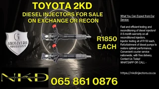 Toyota 1kd Injectors For Sale Or To Recon With 6 Months Warranty