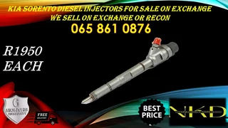 Kia Sorento diesel injectors for sale on exchange or we recon your own with 6 months warranty