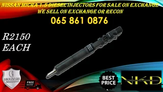 Nissan Micra diesel injectors for sale on immediate exchange or we recon with warranty