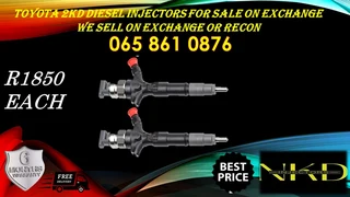 Toyota 2KD diesel injectors for sale on exchange or to recon with 6 months warranty