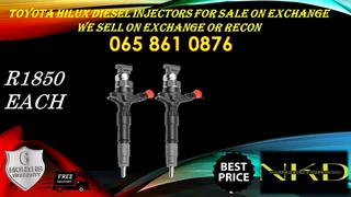 Toyota Hilux diesel injectors for sale on exchange or recon