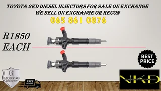Toyota 2KD diesel injectors for sale on exchange or recon with 6 month warranty